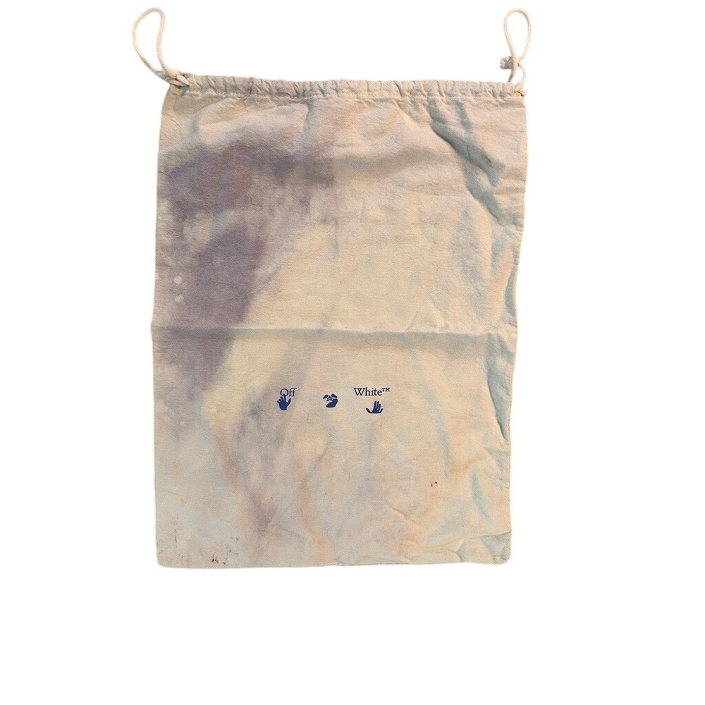 Off-White Tie Dye Canvas Drawstring Dust Bag Purple Tan 13x18 Logo Storage Bag